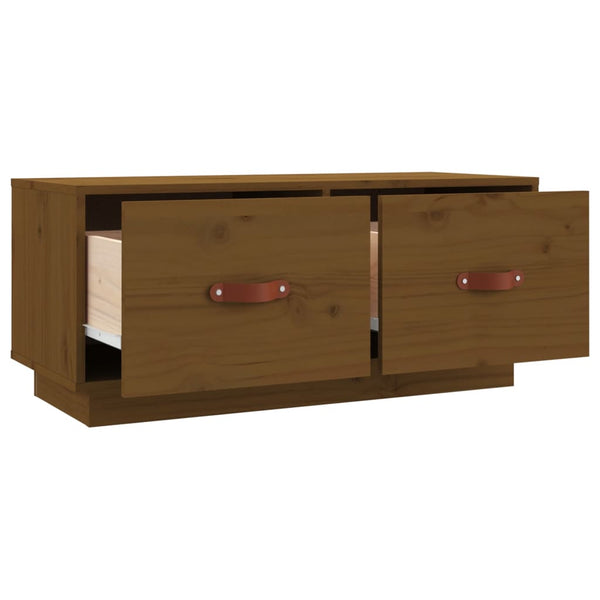 TV-Schrank Honigbraun Massivholz Kiefer 80cm