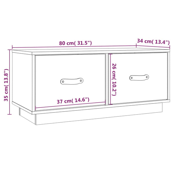 TV-Schrank Honigbraun Massivholz Kiefer 80cm