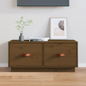 TV-Schrank Honigbraun Massivholz Kiefer 80cm