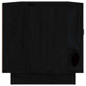 Schwarzer TV-Schrank Kiefer Massivholz 80 cm