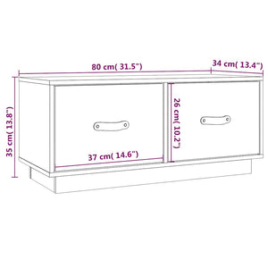 Schwarzer TV-Schrank Kiefer Massivholz 80 cm