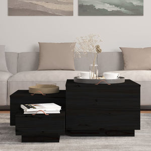 Schwarze Aufbewahrungsboxen mit Deckel, 3er Set