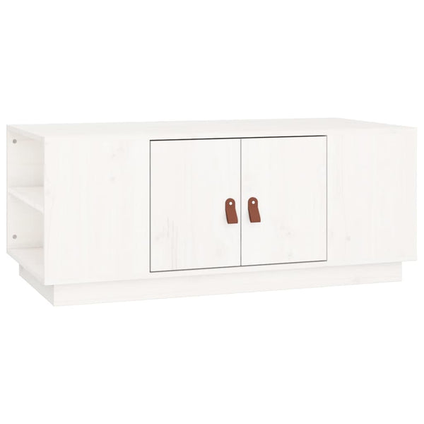 Weißer Couchtisch Kiefer Massivholz 100x50 cm