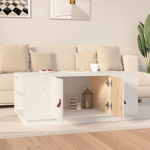 Weißer Couchtisch Kiefer Massivholz 100x50 cm