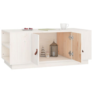 Weißer Couchtisch Kiefer Massivholz 100x50 cm