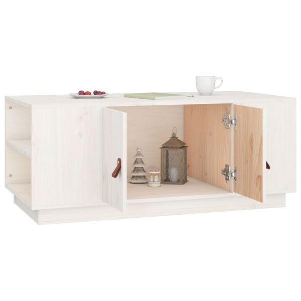 Weißer Couchtisch Kiefer Massivholz 100x50 cm