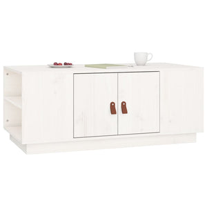 Weißer Couchtisch Kiefer Massivholz 100x50 cm