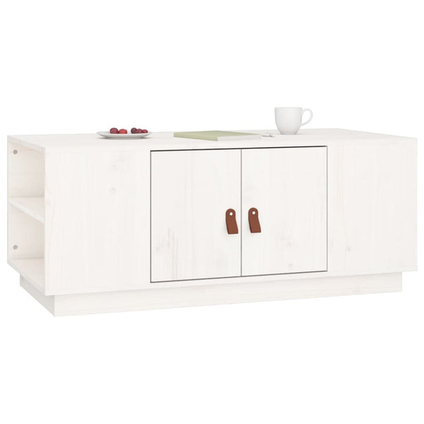 Weißer Couchtisch Kiefer Massivholz 100x50 cm