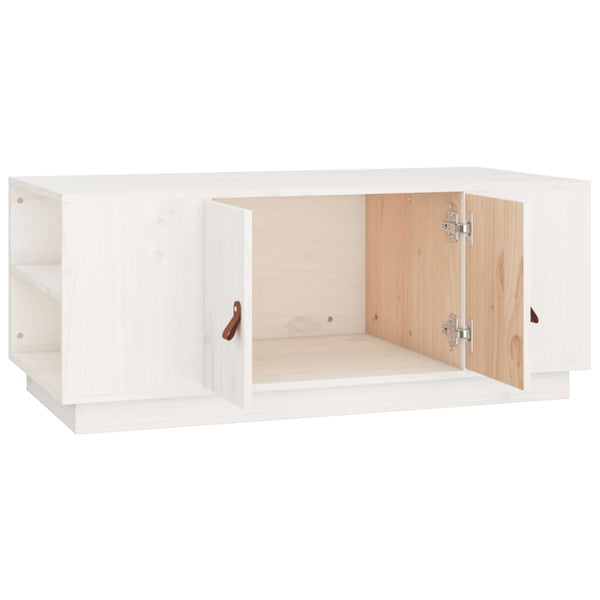 Weißer Couchtisch Kiefer Massivholz 100x50 cm