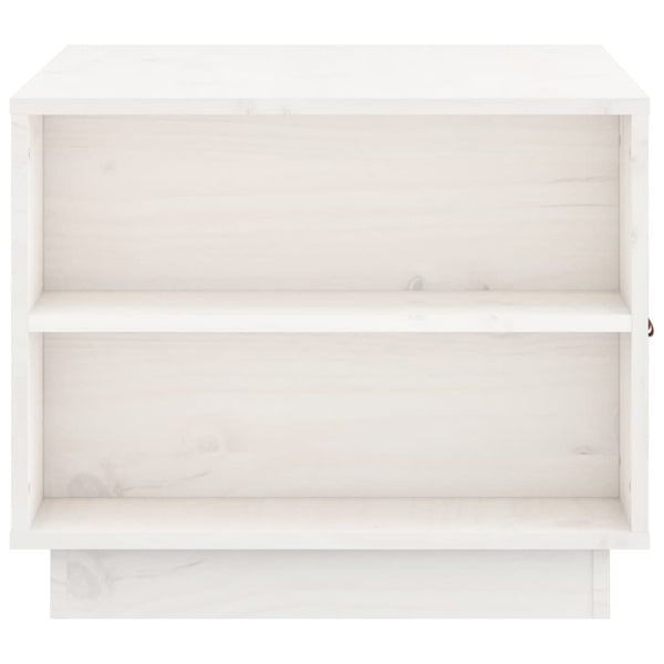 Weißer Couchtisch Kiefer Massivholz 100x50 cm