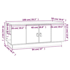 Weißer Couchtisch Kiefer Massivholz 100x50 cm