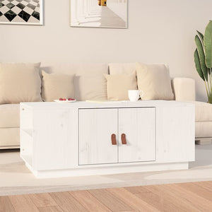 Weißer Couchtisch Kiefer Massivholz 100x50 cm