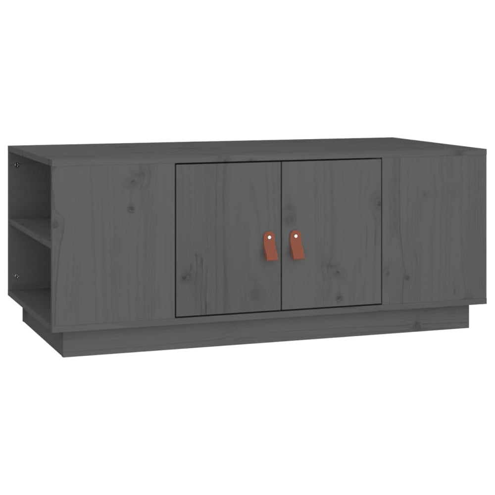 Grauer Couchtisch 100x50cm Kiefer Massivholz