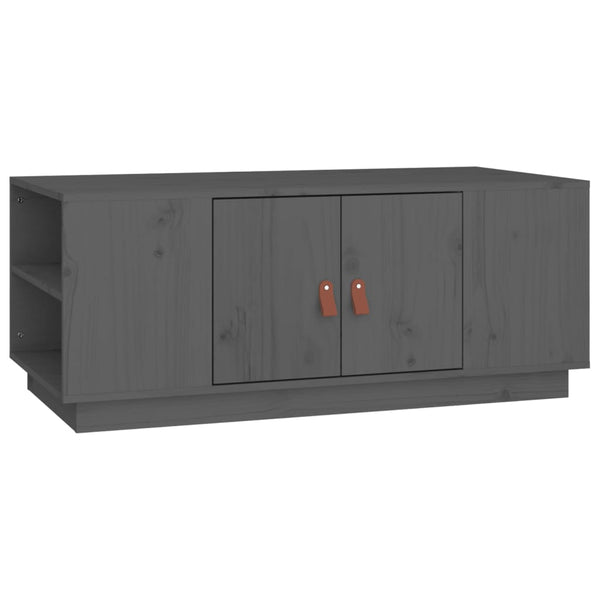 Grauer Couchtisch 100x50cm Kiefer Massivholz