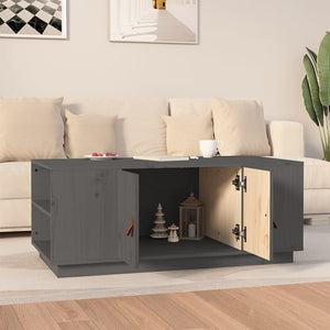 Grauer Couchtisch 100x50cm Kiefer Massivholz