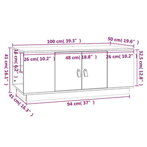 Grauer Couchtisch 100x50cm Kiefer Massivholz