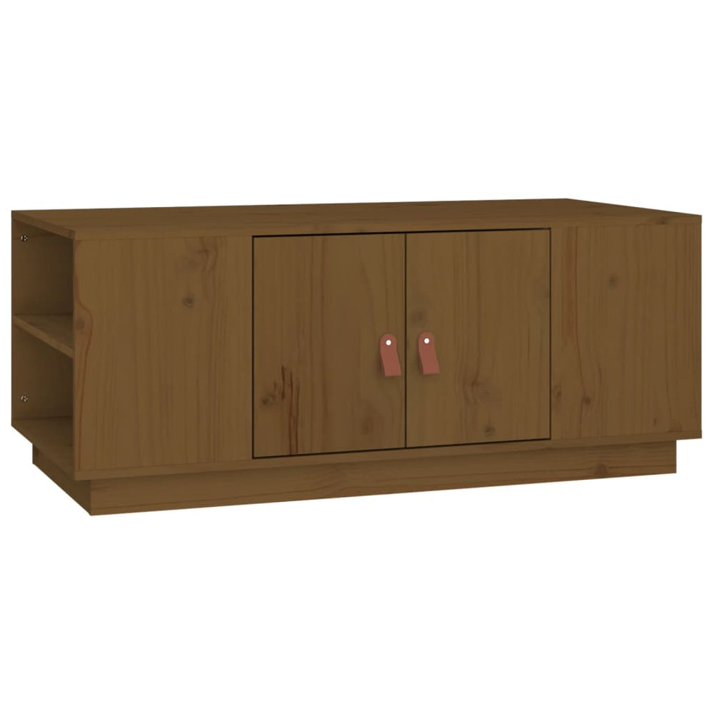 Couchtisch Honigbraun Kiefer Massivholz 100x50 cm