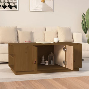 Couchtisch Honigbraun Kiefer Massivholz 100x50 cm