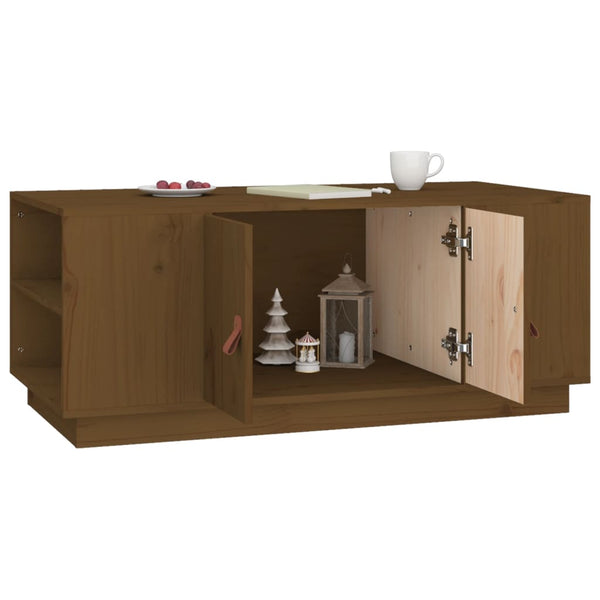 Couchtisch Honigbraun Kiefer Massivholz 100x50 cm