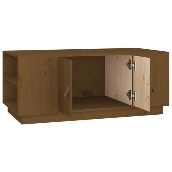 Couchtisch Honigbraun Kiefer Massivholz 100x50 cm