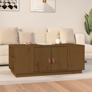Couchtisch Honigbraun Kiefer Massivholz 100x50 cm