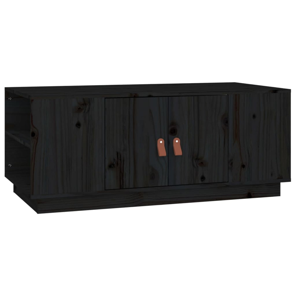 Schwarzer Couchtisch 100x50 cm Kiefer Massivholz