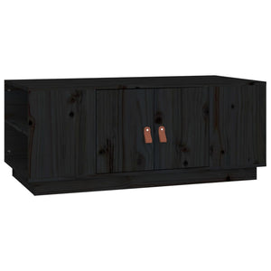 Schwarzer Couchtisch 100x50 cm Kiefer Massivholz