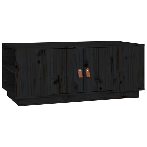 Schwarzer Couchtisch 100x50 cm Kiefer Massivholz