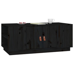 Schwarzer Couchtisch 100x50 cm Kiefer Massivholz
