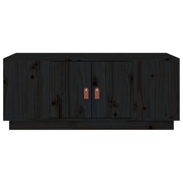 Schwarzer Couchtisch 100x50 cm Kiefer Massivholz