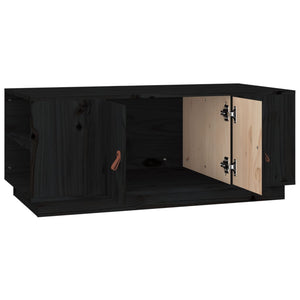 Schwarzer Couchtisch 100x50 cm Kiefer Massivholz
