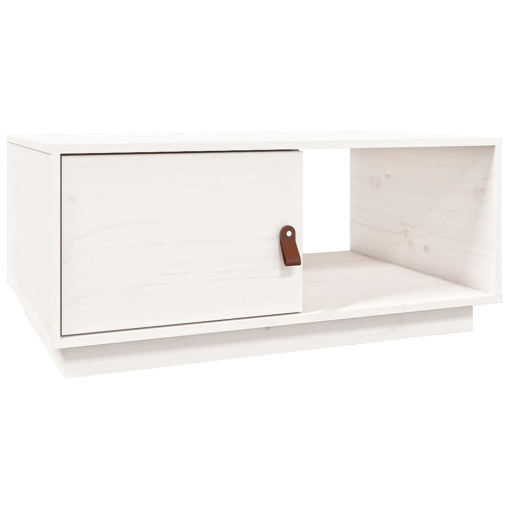 Weißer Couchtisch Kiefer Massivholz 80x50 cm