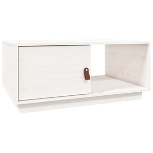 Weißer Couchtisch Kiefer Massivholz 80x50 cm
