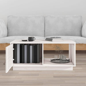 Weißer Couchtisch Kiefer Massivholz 80x50 cm