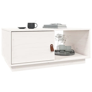 Weißer Couchtisch Kiefer Massivholz 80x50 cm