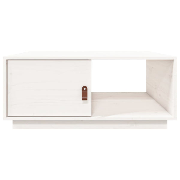 Weißer Couchtisch Kiefer Massivholz 80x50 cm