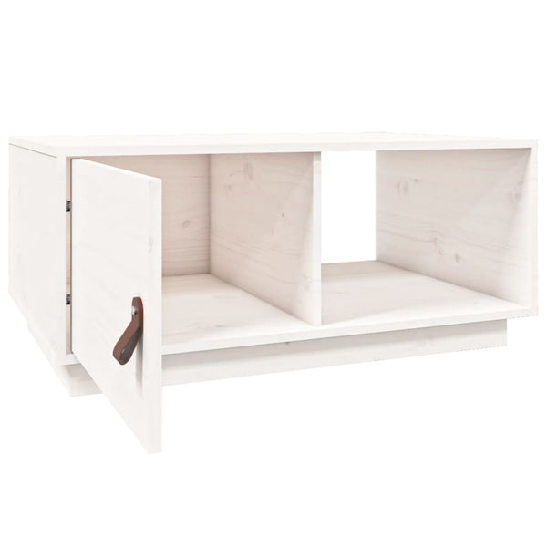 Weißer Couchtisch Kiefer Massivholz 80x50 cm
