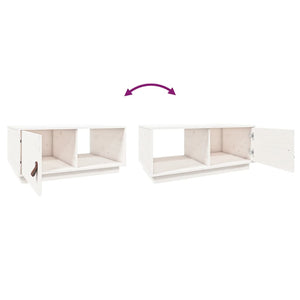 Weißer Couchtisch Kiefer Massivholz 80x50 cm