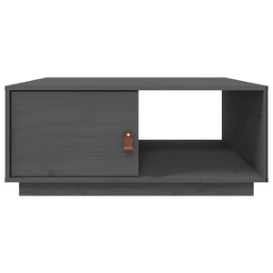 Grauer Couchtisch Kiefer Massivholz 80x50 cm