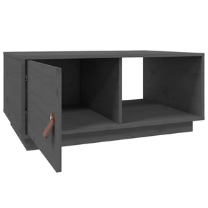 Grauer Couchtisch Kiefer Massivholz 80x50 cm