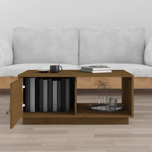 Couchtisch Honigbraun Kiefer Massivholz 80x50 cm