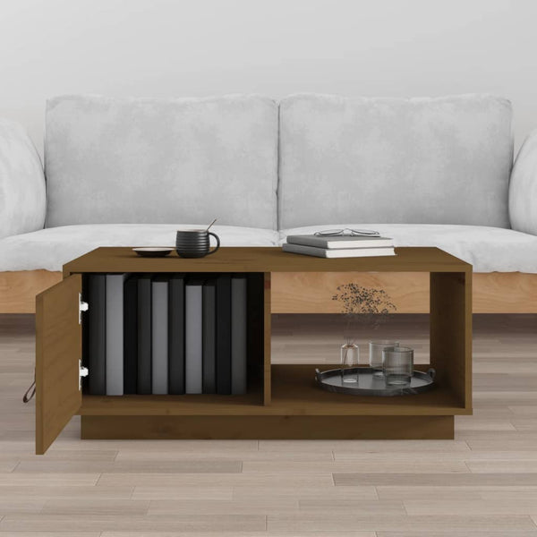 Couchtisch Honigbraun Kiefer Massivholz 80x50 cm