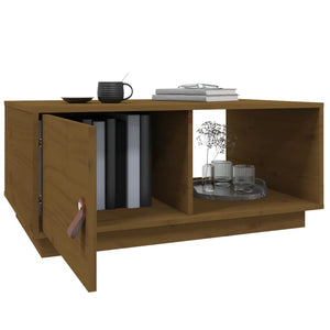 Couchtisch Honigbraun Kiefer Massivholz 80x50 cm