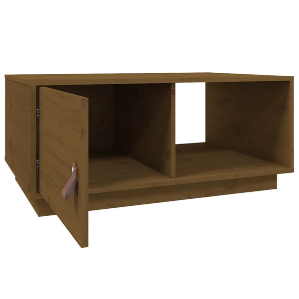 Couchtisch Honigbraun Kiefer Massivholz 80x50 cm
