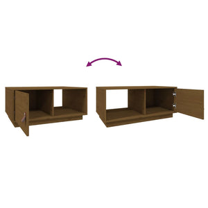Couchtisch Honigbraun Kiefer Massivholz 80x50 cm