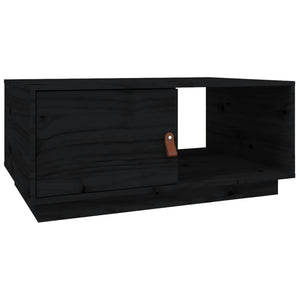 Schwarzer Couchtisch Kiefer Massivholz 80x50 cm
