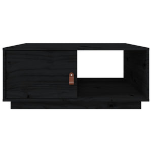 Schwarzer Couchtisch Kiefer Massivholz 80x50 cm