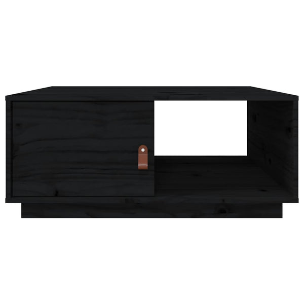 Schwarzer Couchtisch Kiefer Massivholz 80x50 cm