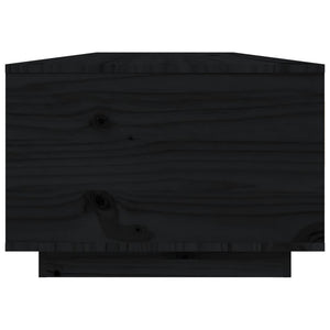 Schwarzer Couchtisch Kiefer Massivholz 80x50 cm