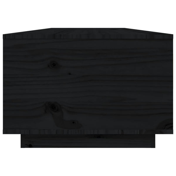 Schwarzer Couchtisch Kiefer Massivholz 80x50 cm